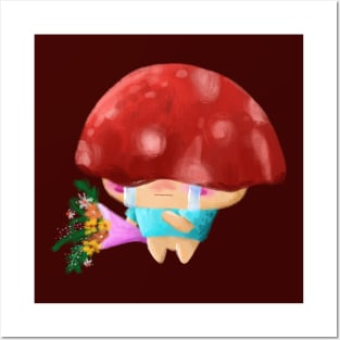 Mr Mushroom the Broken hearted man by jilooo Posters and Art